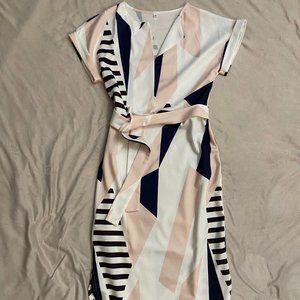 H&M Printed Business Casual Dress, Size Small